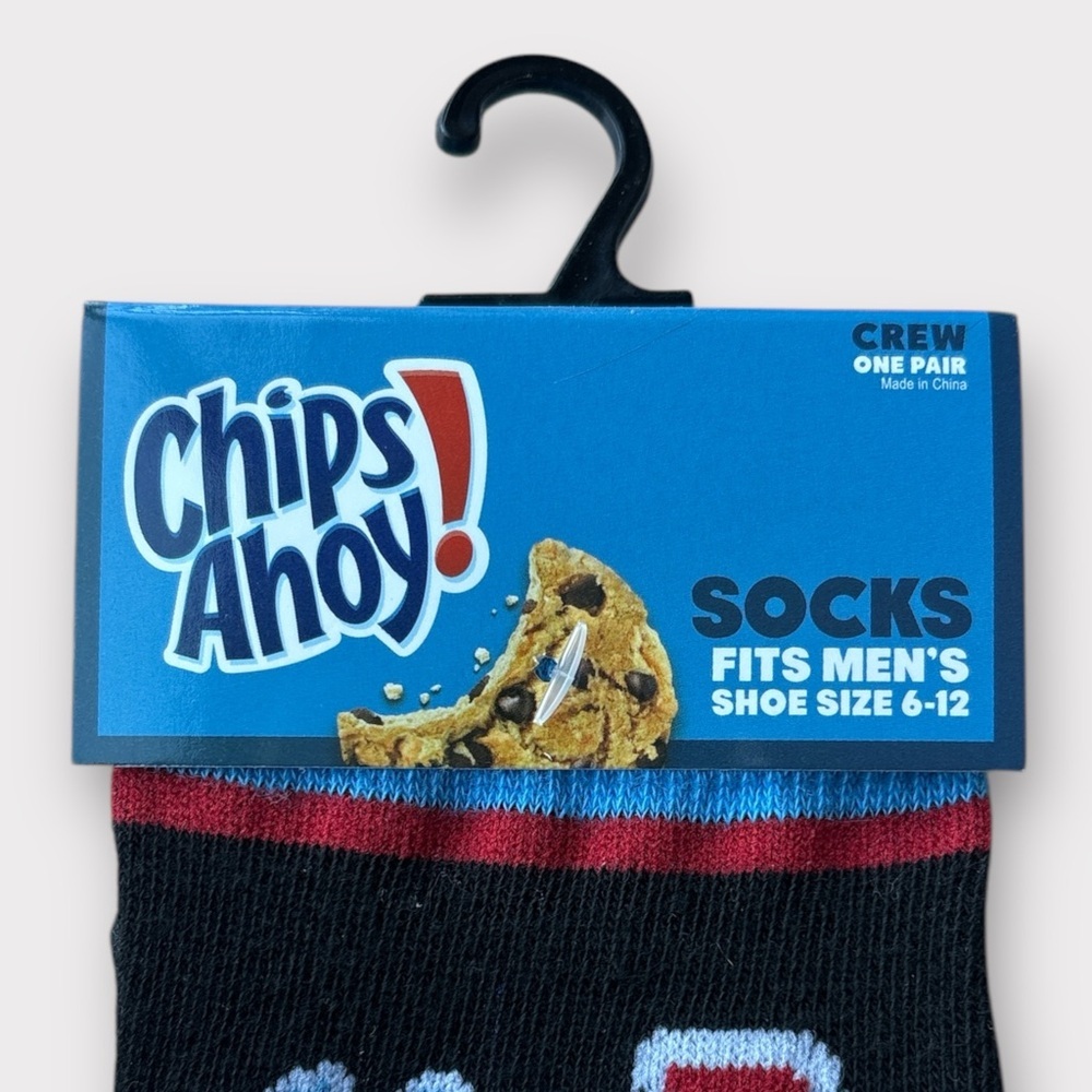Men's Chip’s Ahoy Black Socks Fun Socks - Picture 3 of 5